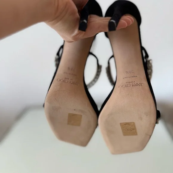 New JIMMY CHOO Bing 105 crystal-embellished suede platform sandals $1,695 - Picture 14 of 14